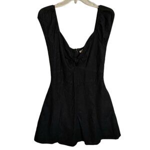 Abercrombie & Fitch Elegant Off the Shoulder Black Linen Mini Dress size S